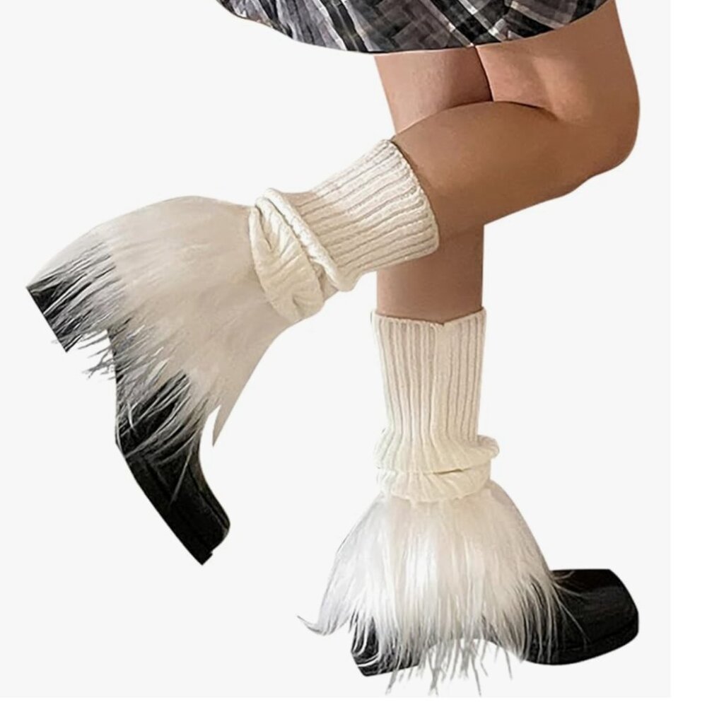 Women Leg Warmer Girls Faux Fur